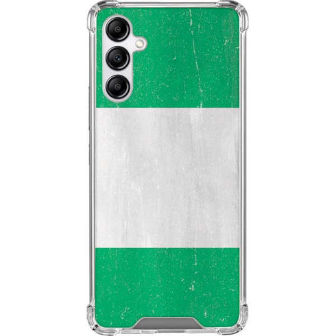 Nigeria Flag Distressed Galaxy A14 5G Clear Case